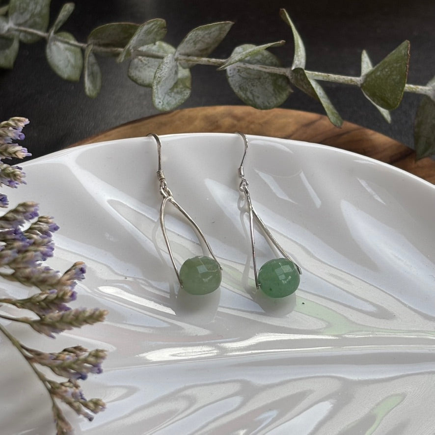 Green Aventurine Triangle Dangles