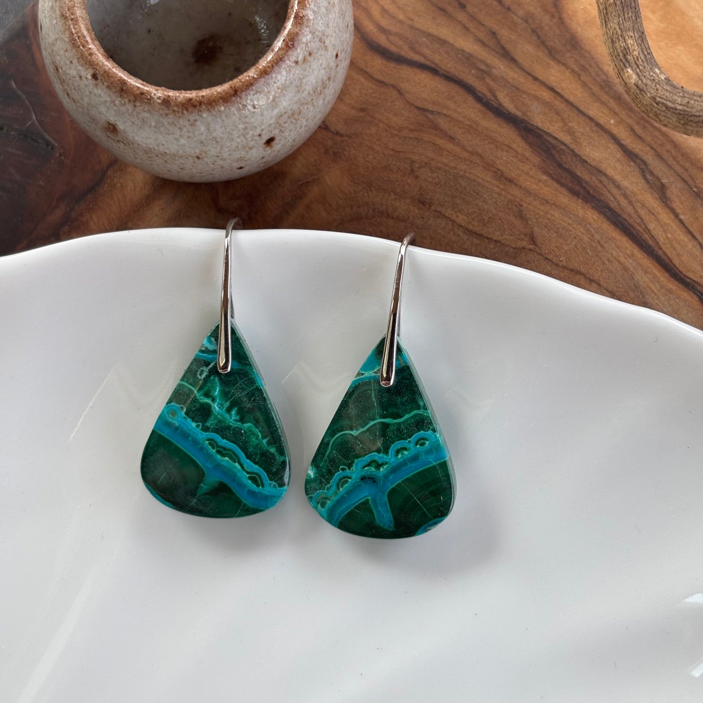 Malachite Chrysocolla Drop Earrings