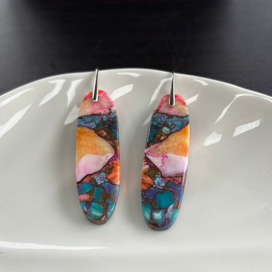 Spiny Oyster Turquoise Earrings Pink