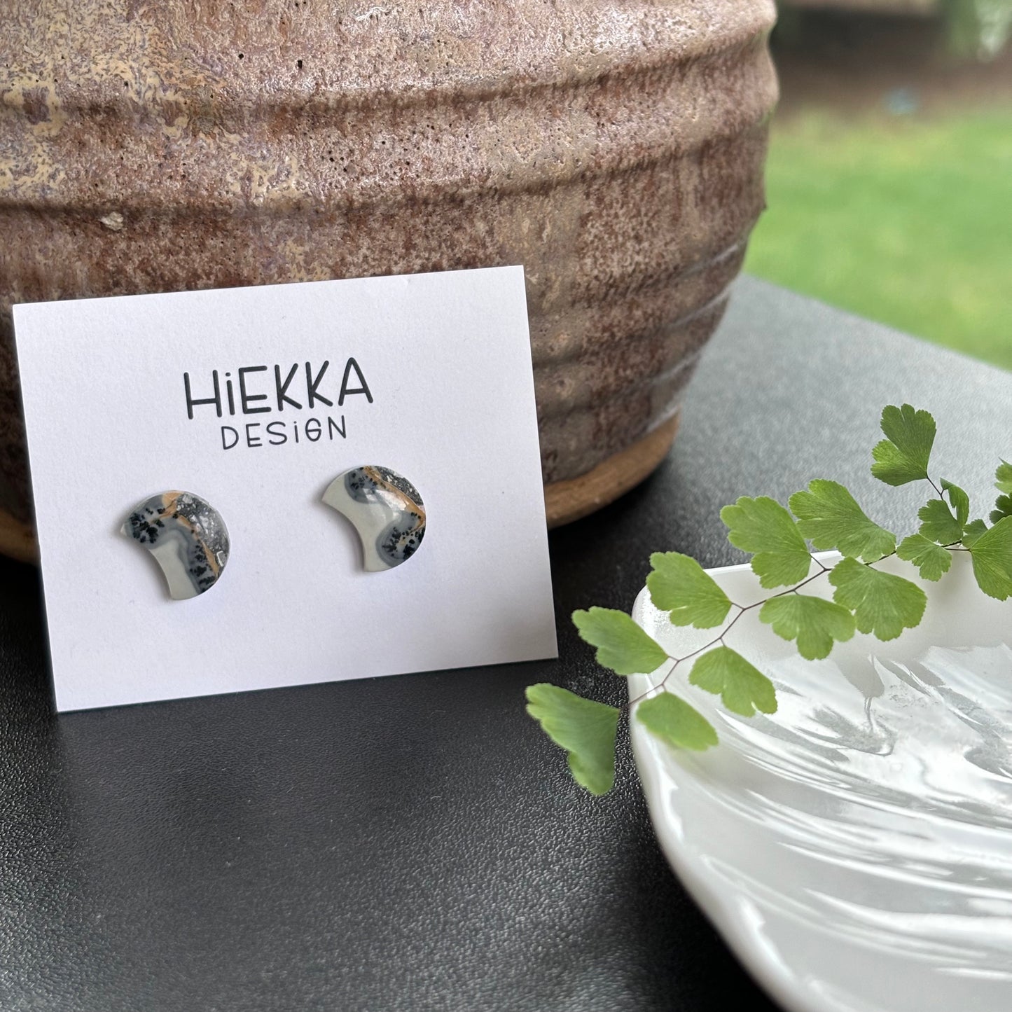 Maligano Jasper Moon Studs