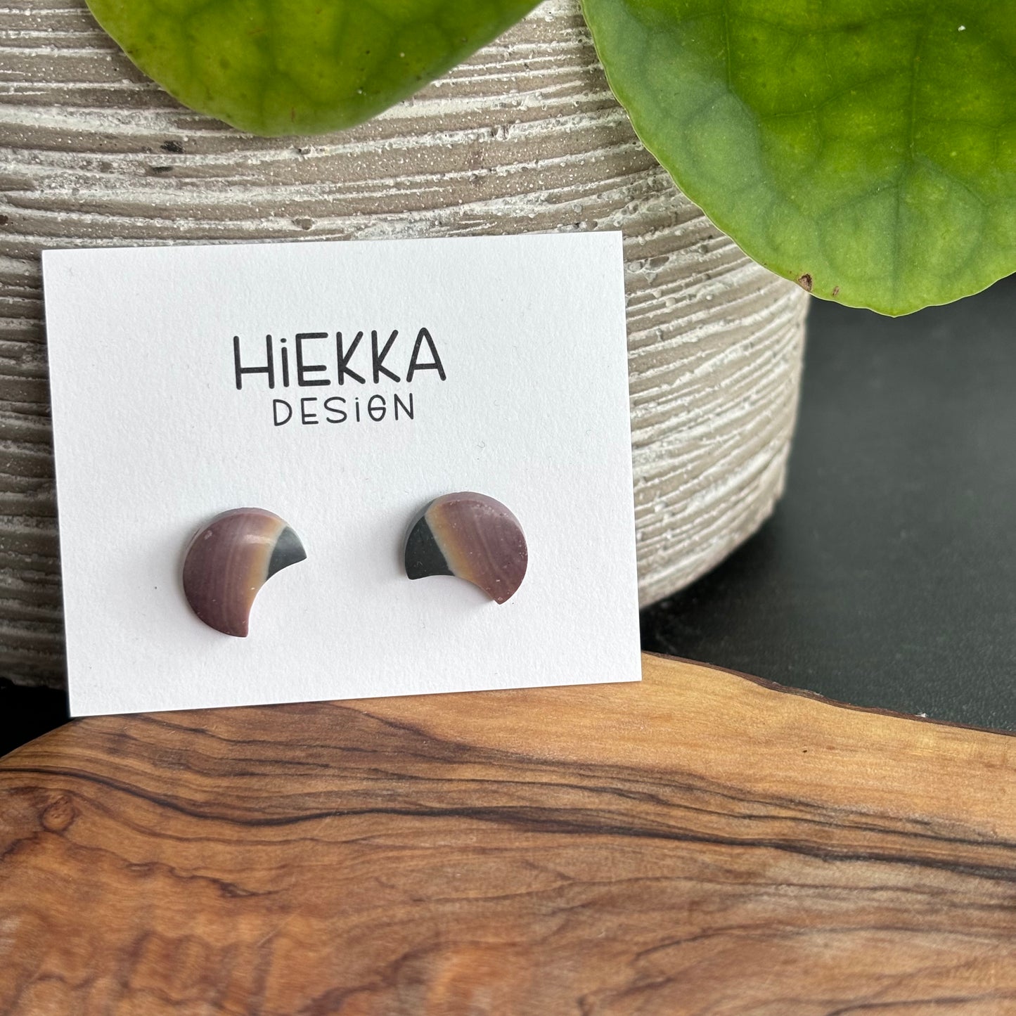 Polychrome Jasper Moon Studs