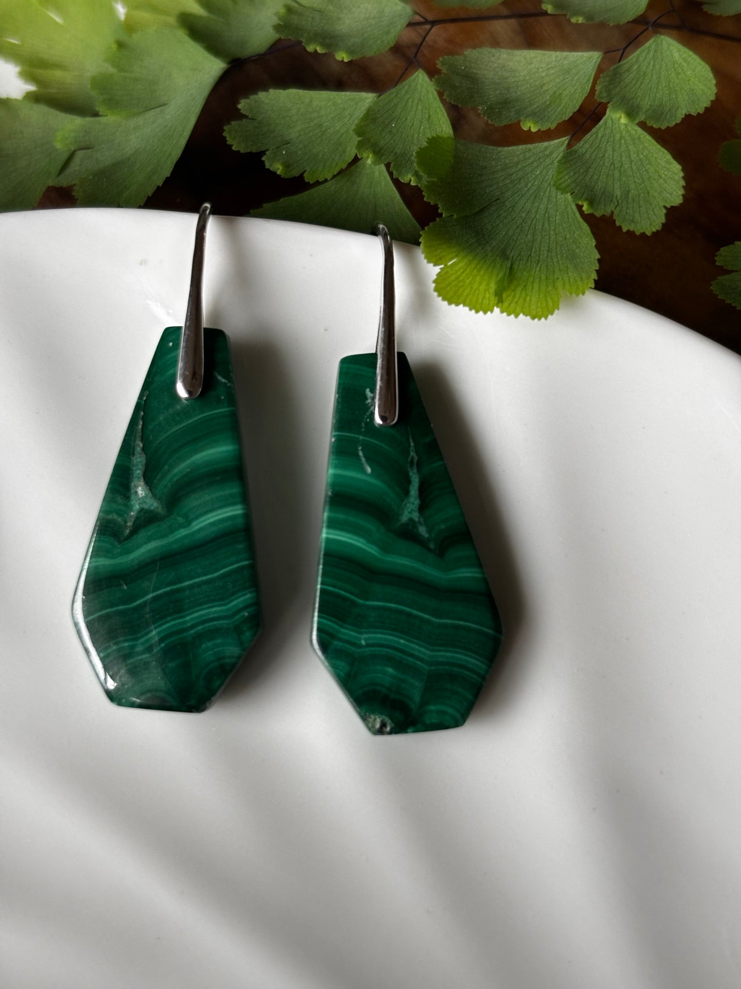 Malachite Coffin Earrings