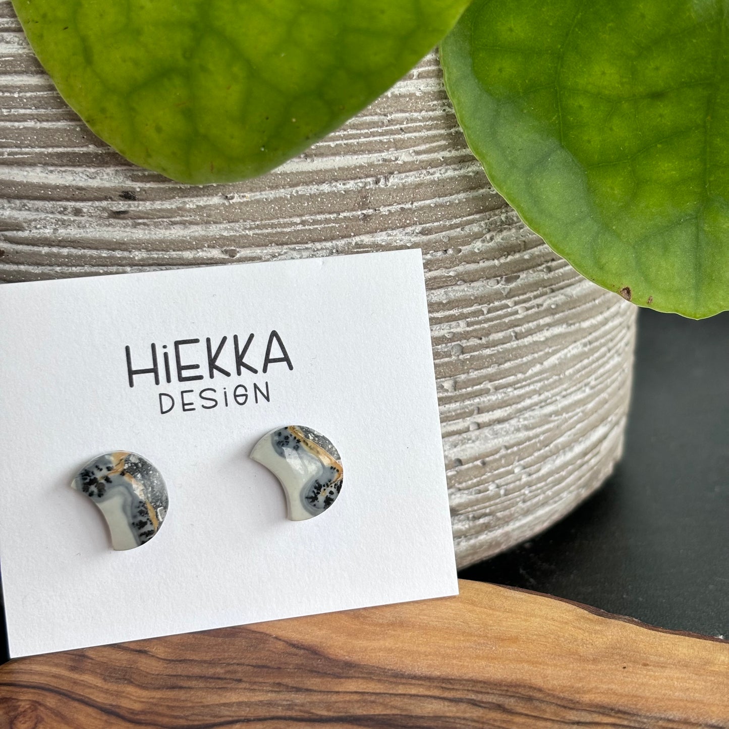 Maligano Jasper Moon Studs