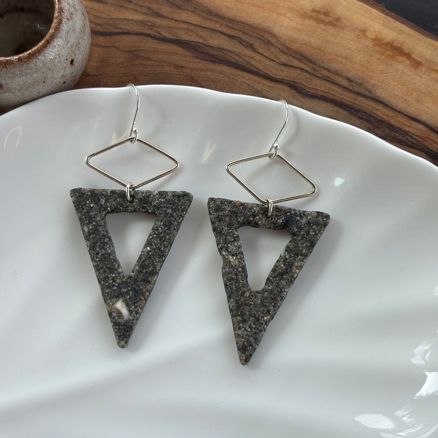 Vancouver Island Sand Triangle Dangle Earrings