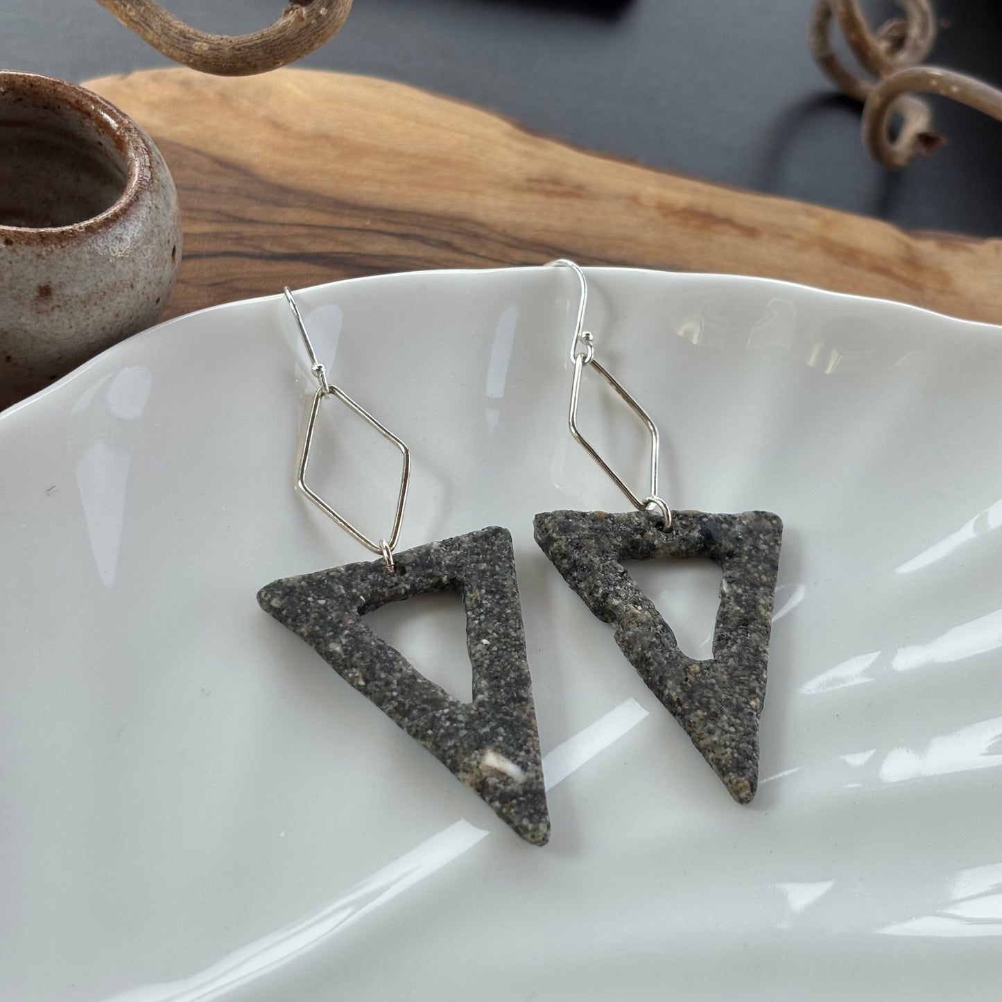Vancouver Island Sand Triangle Dangle Earrings