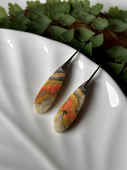 Bumble Bee Jasper Dangle Earrings