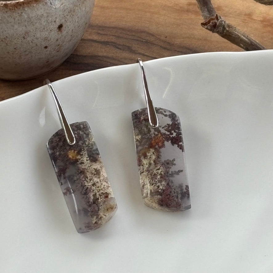 Purple Moss Agate Earrings