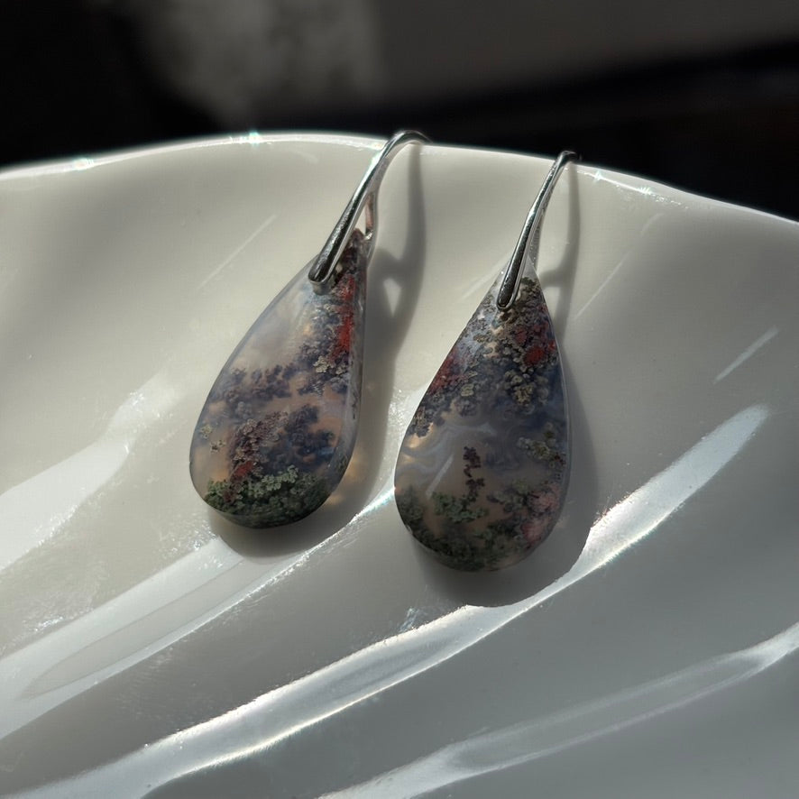 Purple Moss Agate Earrings