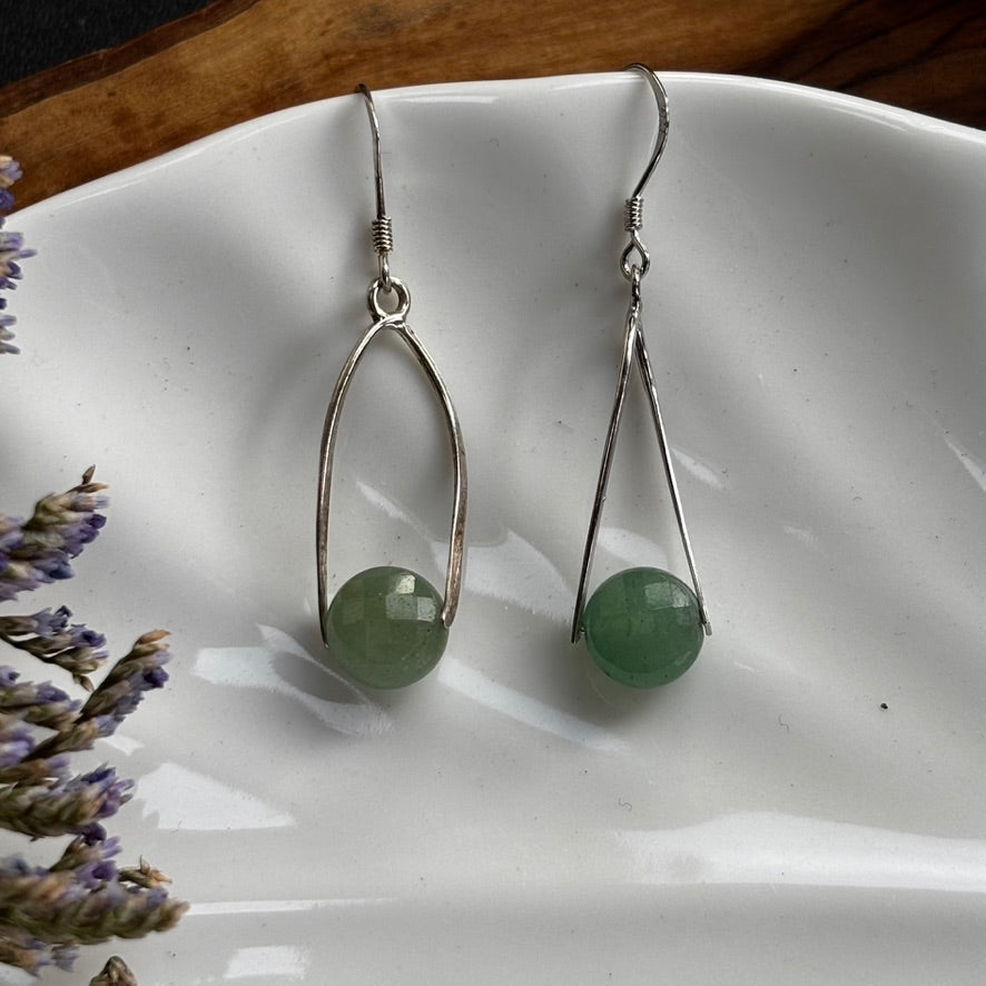 Green Aventurine Triangle Dangles