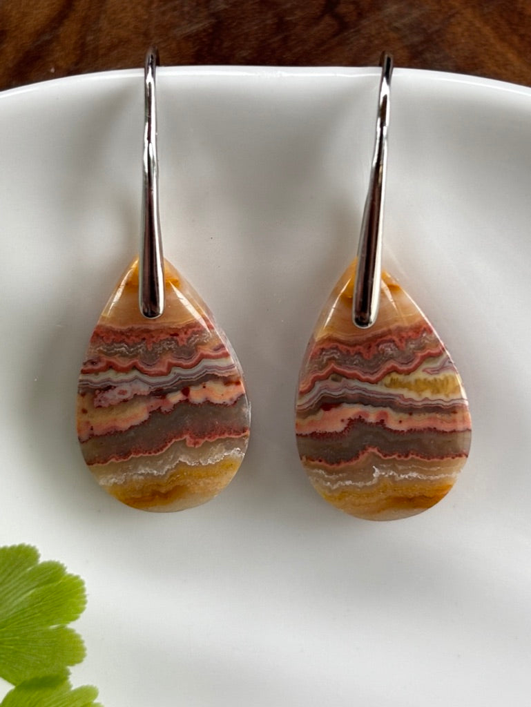 Small Crazy Lace Agate Earrings