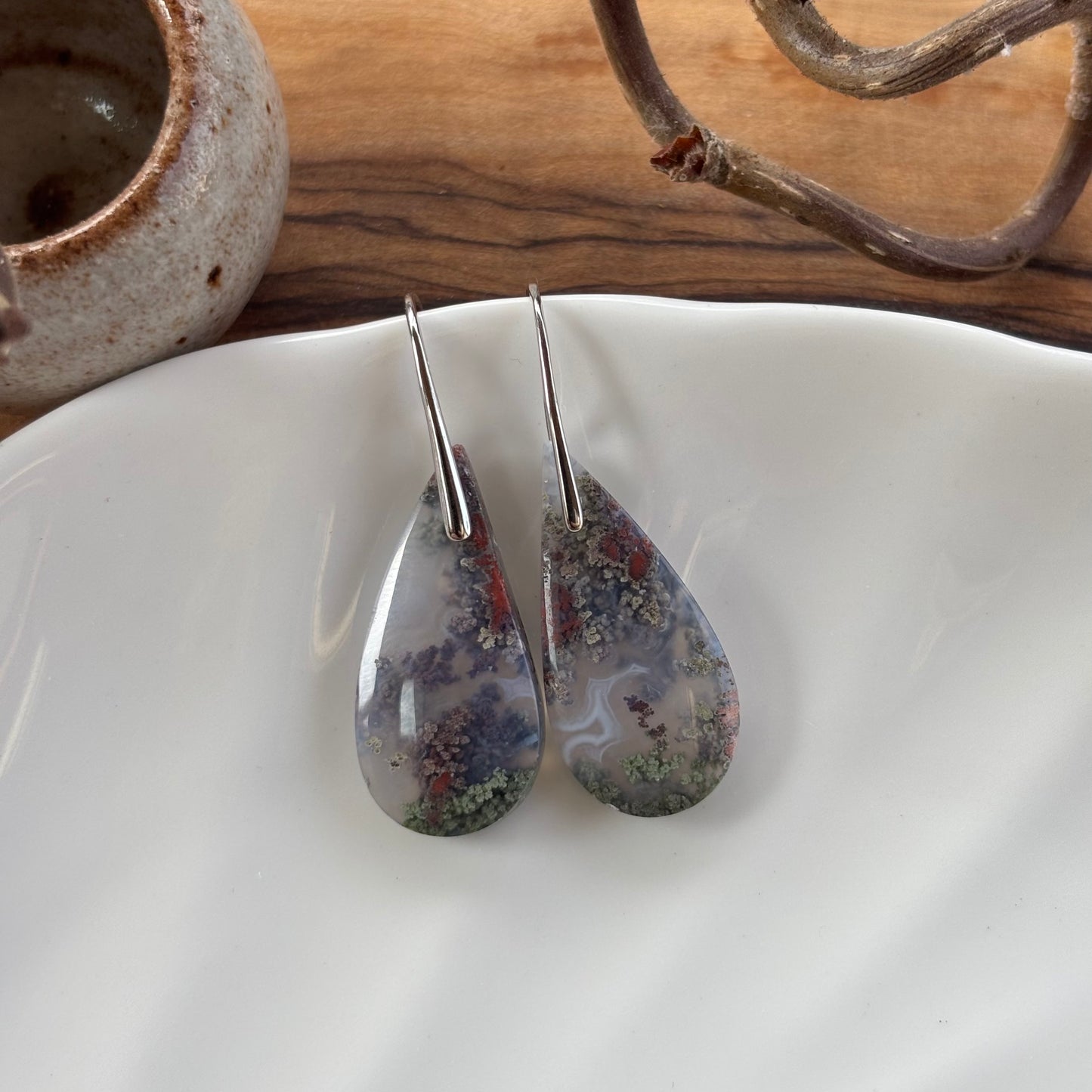 Purple Moss Agate Earrings