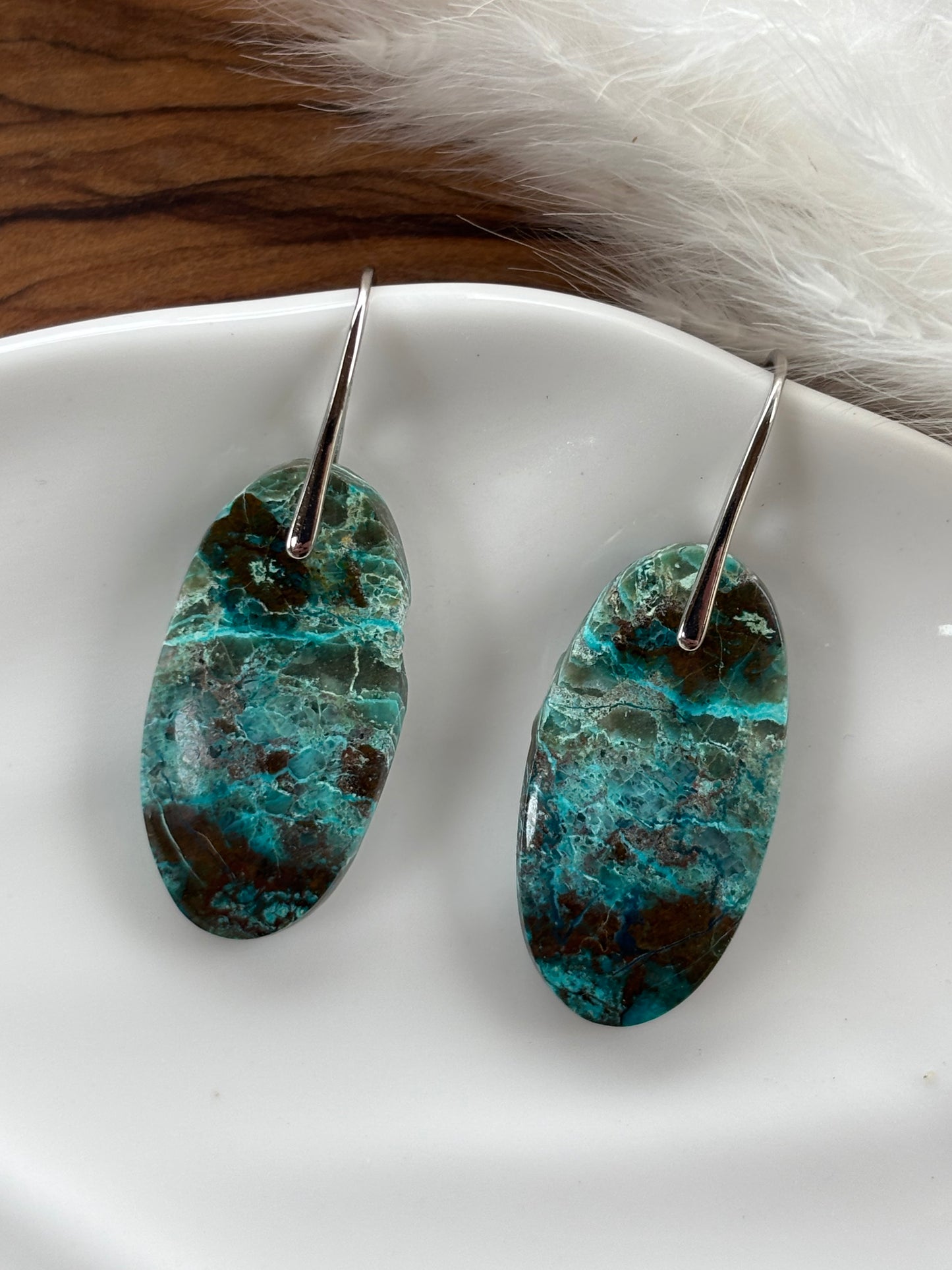 Chrysocolla Oval Earrings