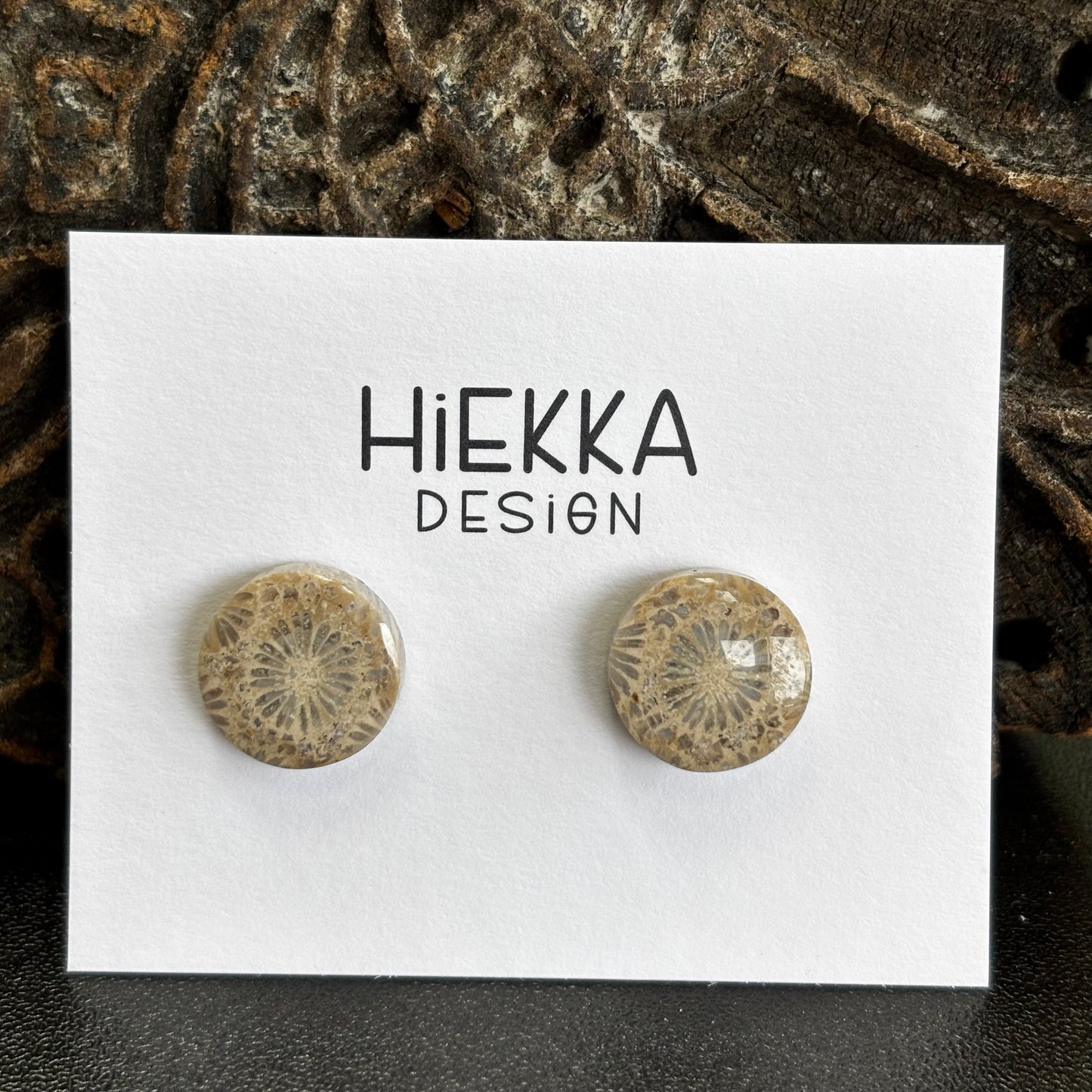Fossilized Coral Round Studs