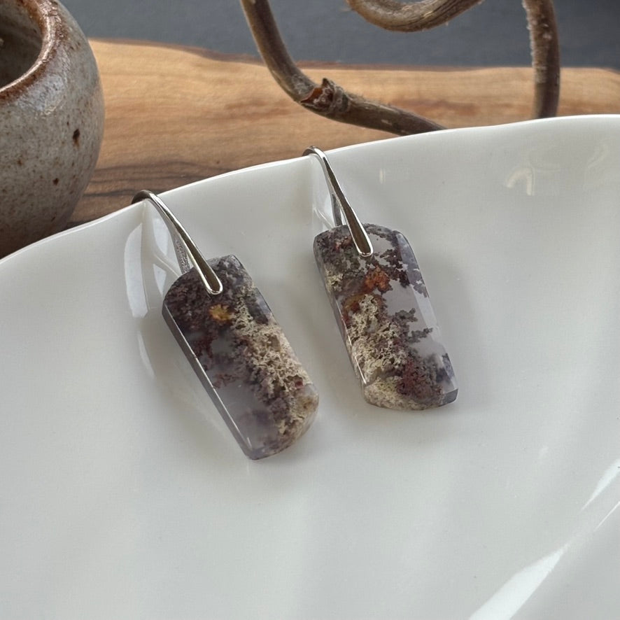 Purple Moss Agate Earrings
