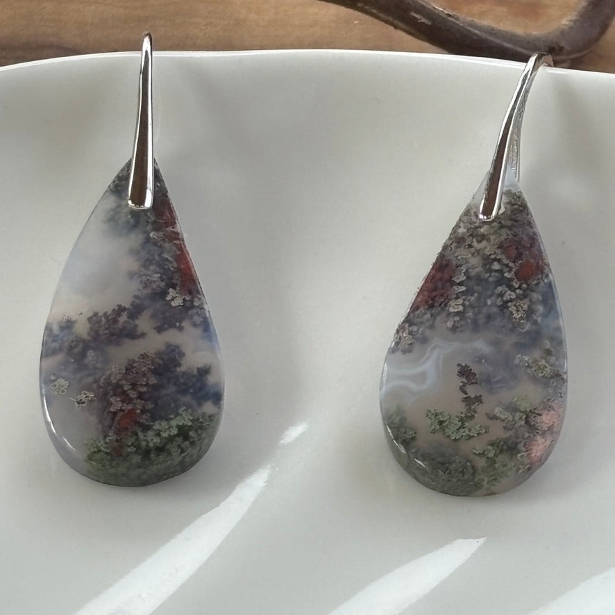 Purple Moss Agate Earrings