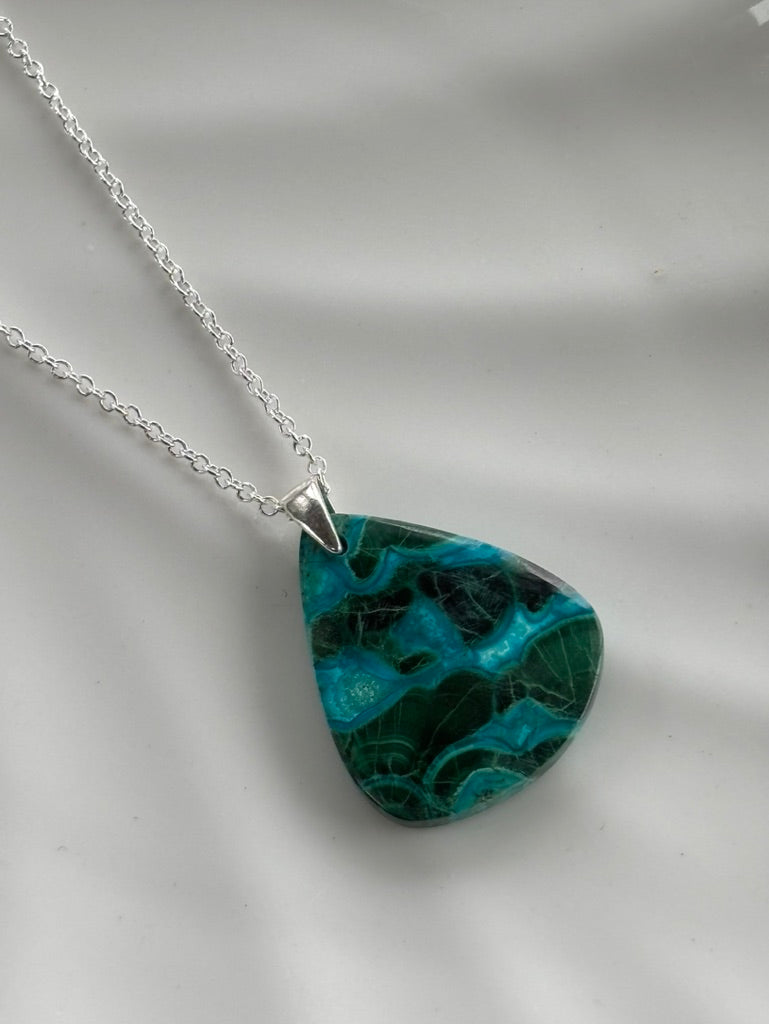Malachite Chrysocolla Pendant Necklace