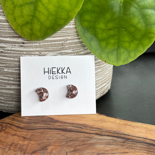 Red Ocean Jasper Moon Studs