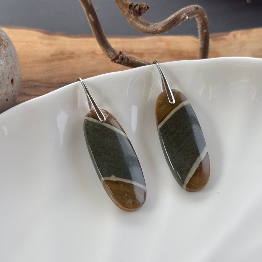 Polychrome Jasper Dangle Earrings