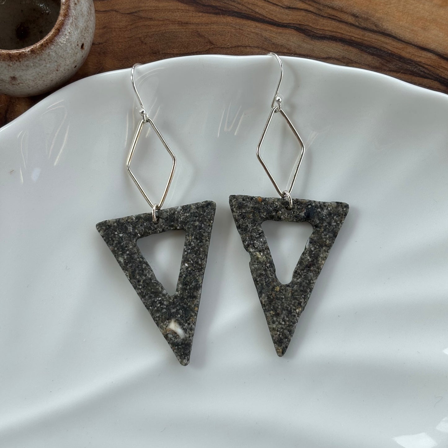 Vancouver Island Sand Triangle Dangle Earrings