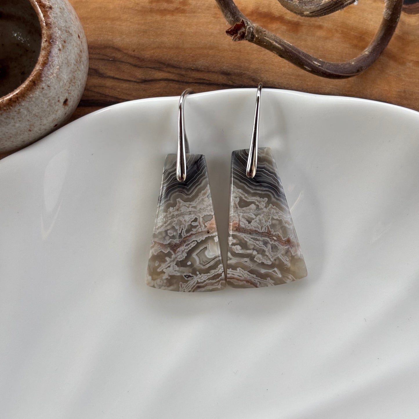 Crazy Lace Agate Dangle Earrings