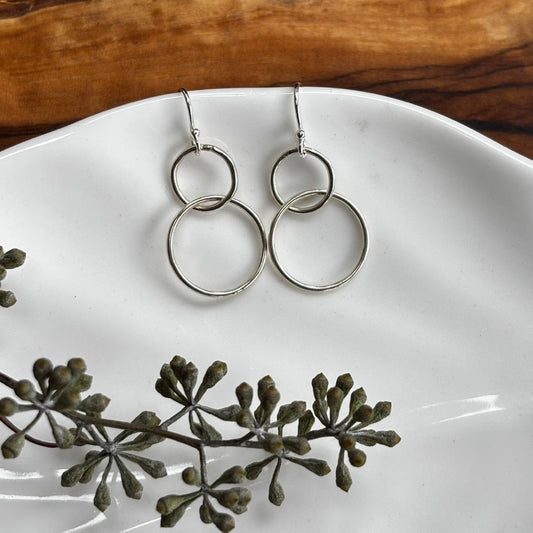 Interlocking Sterling Silver Circles Earrings