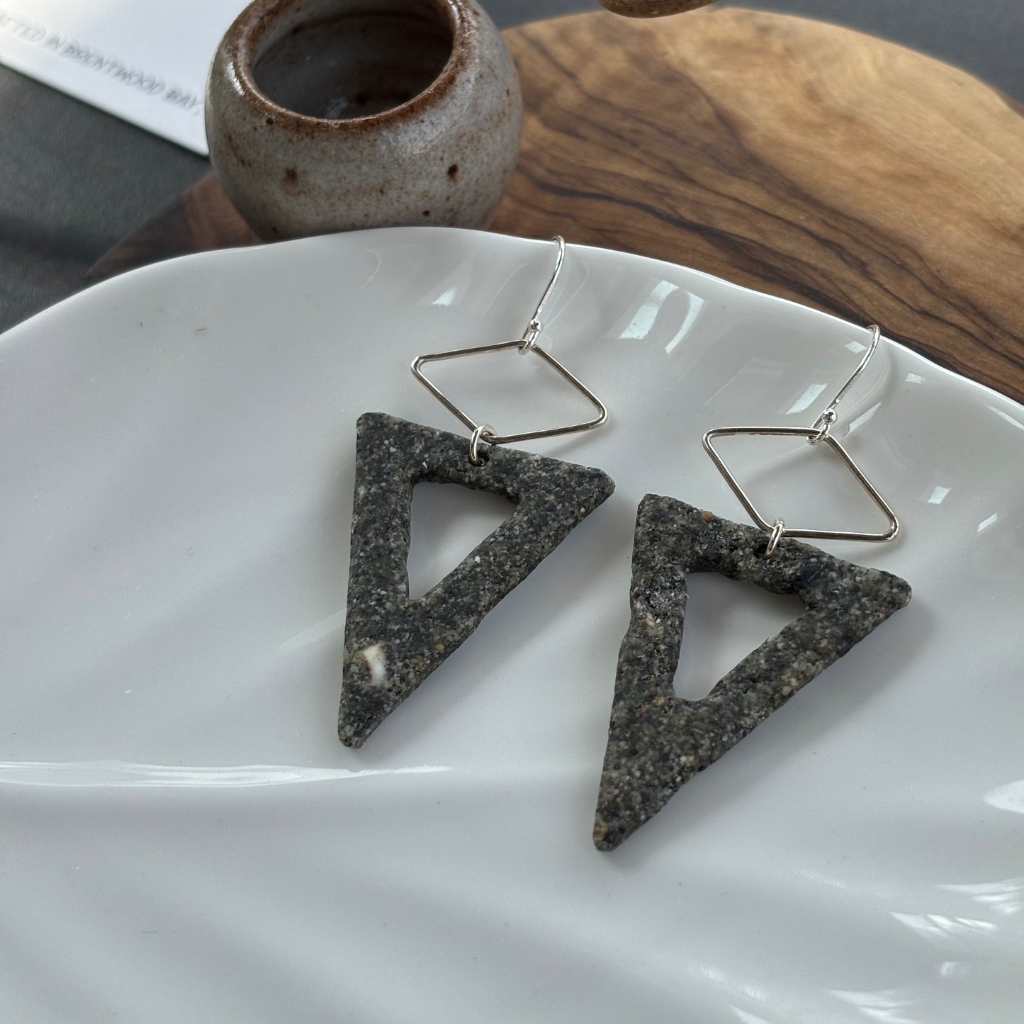 Vancouver Island Sand Triangle Dangle Earrings