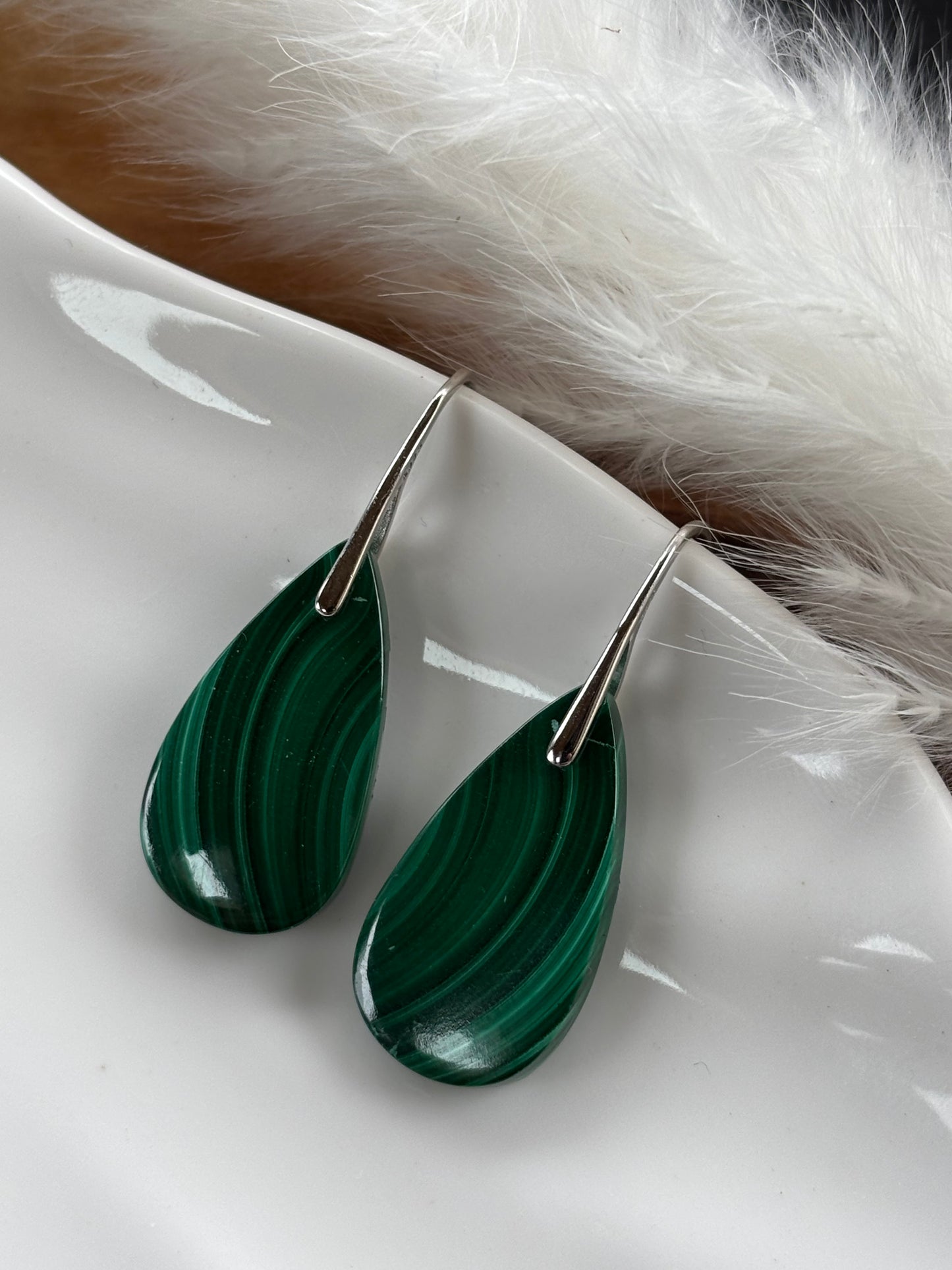 Malachite Teardrop Earrings