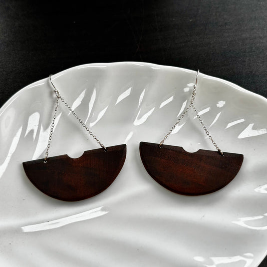 Wooden Bowl Earrings