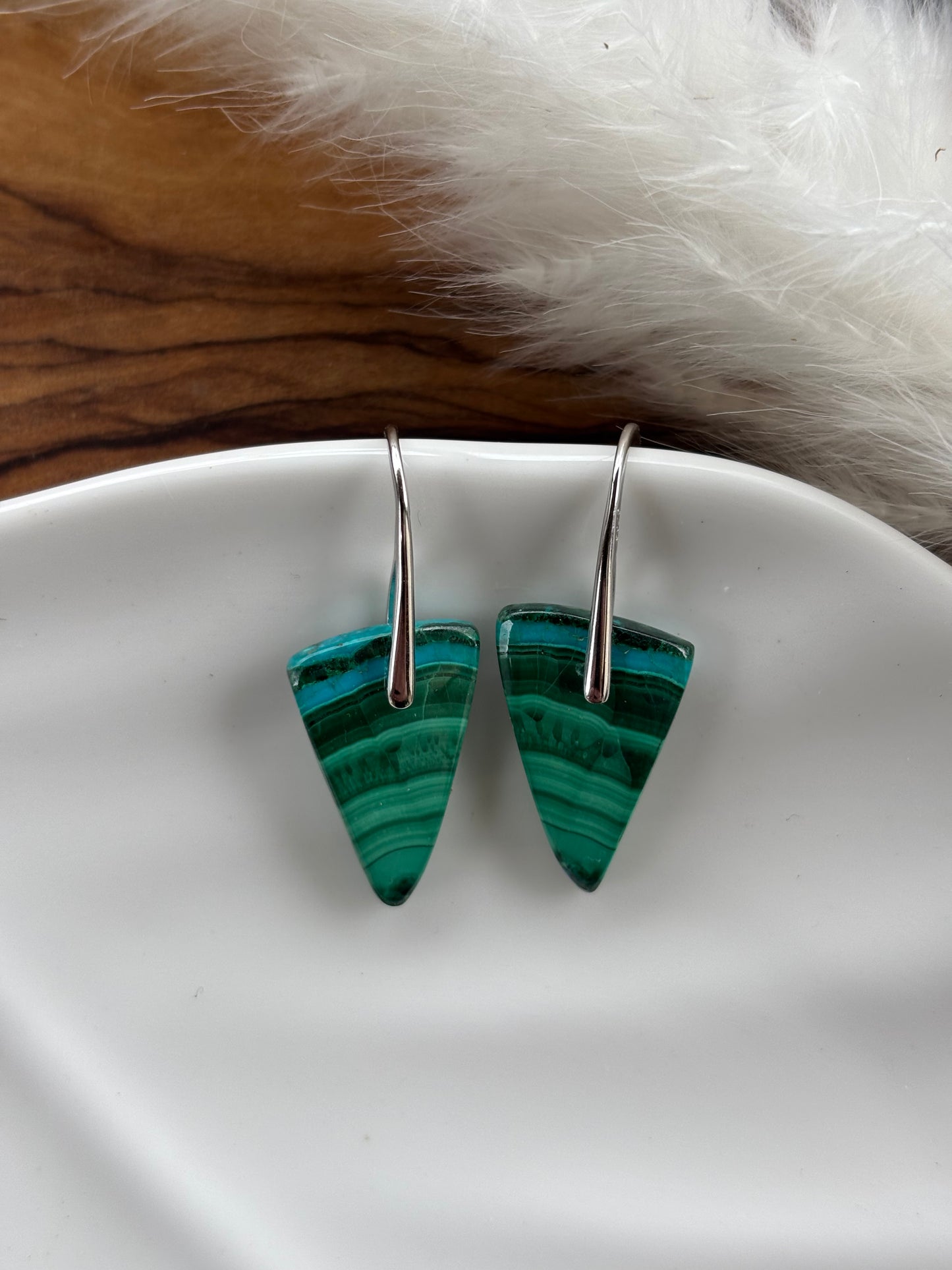 Small Malachite Chrysocolla Triangles