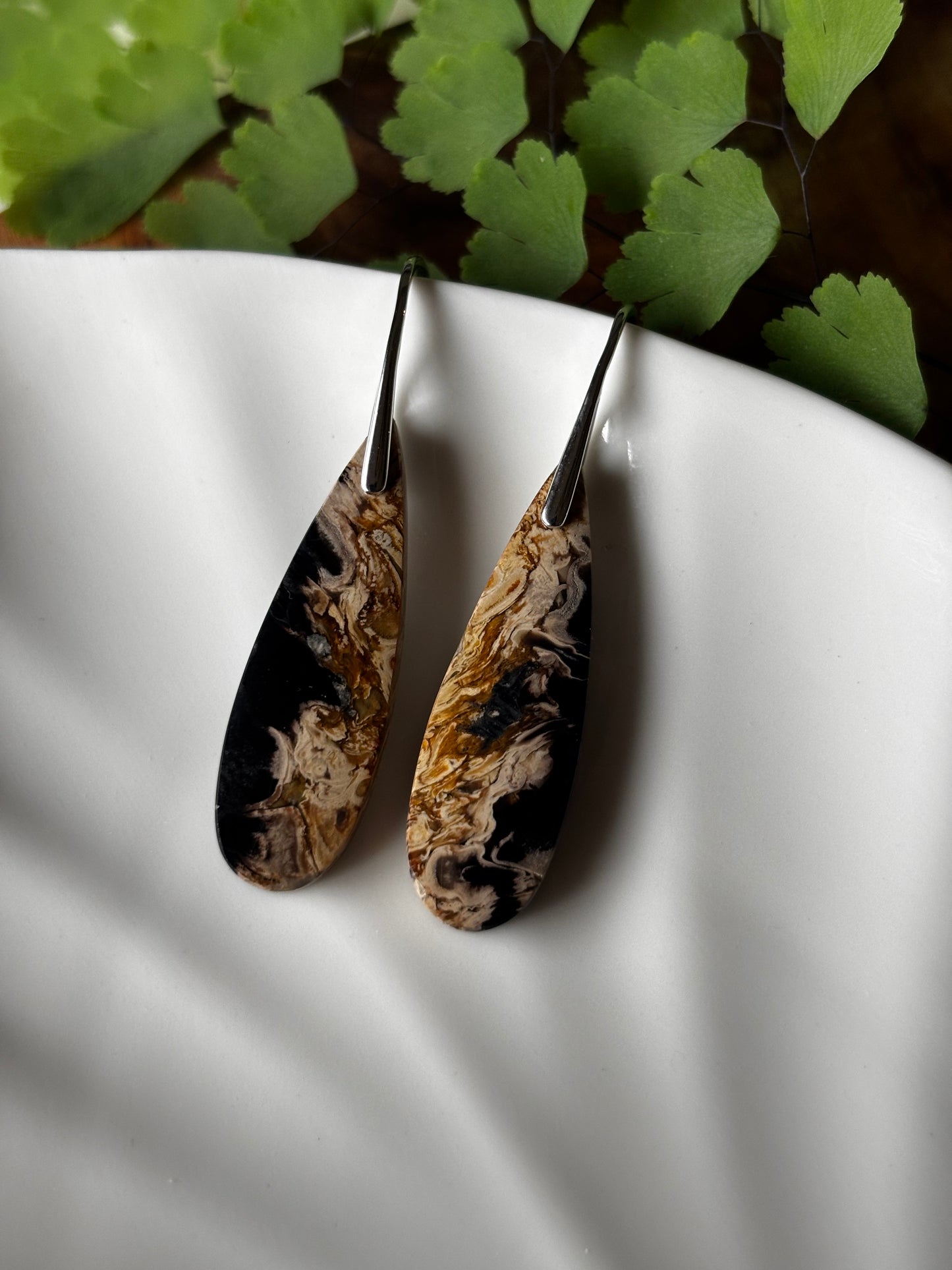Fossilized Palm Root Earrings