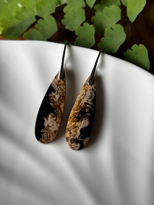 Fossilized Palm Root Earrings