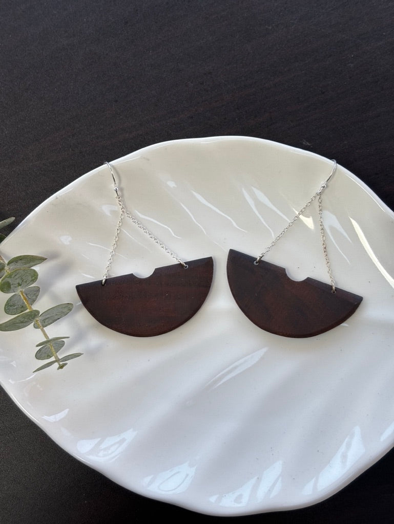 Wooden Bowl Earrings