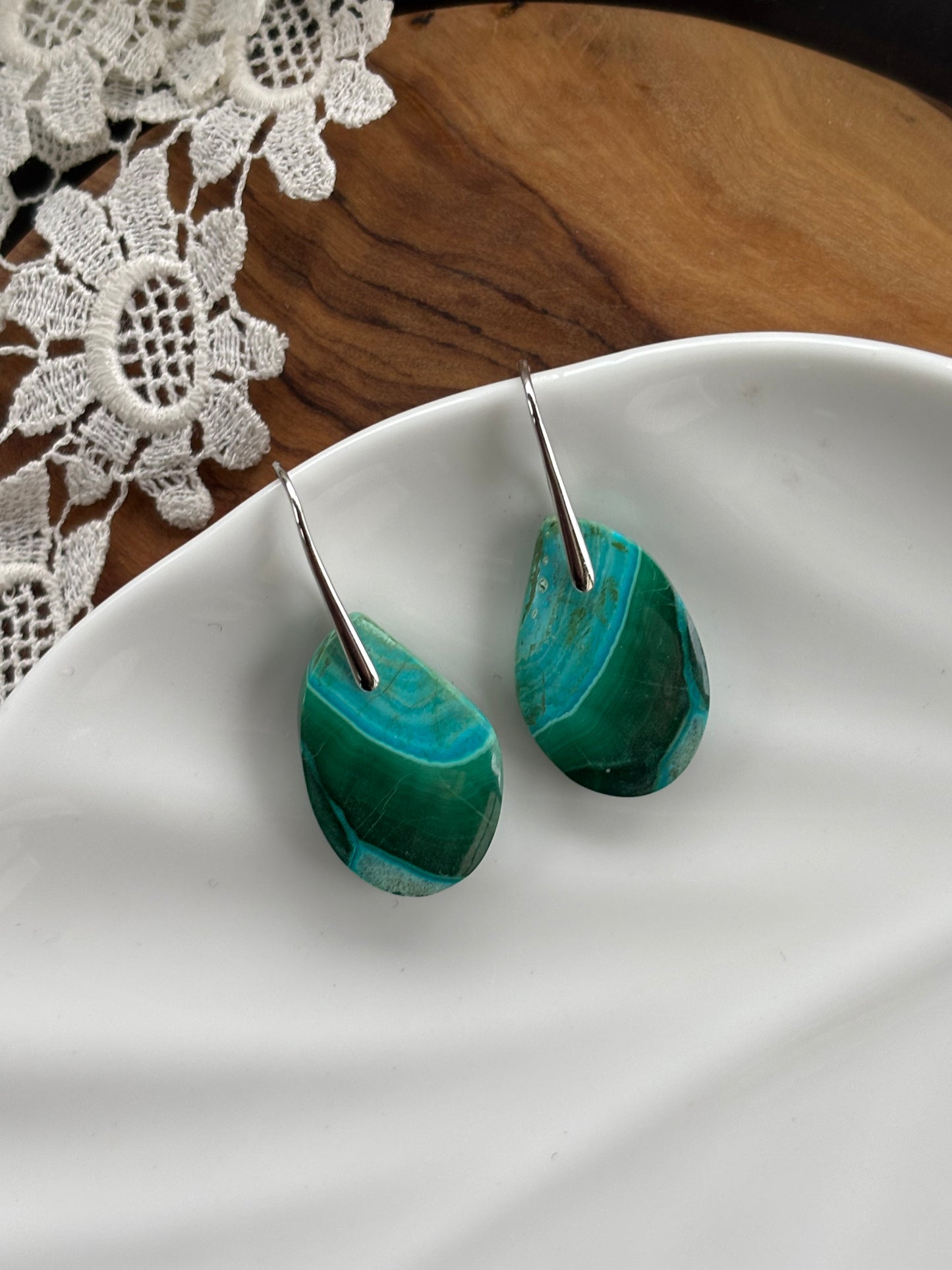 Malachite Chrysocolla Earrings