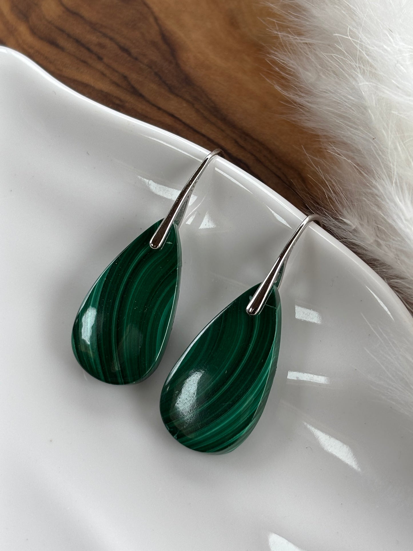 Malachite Teardrop Earrings