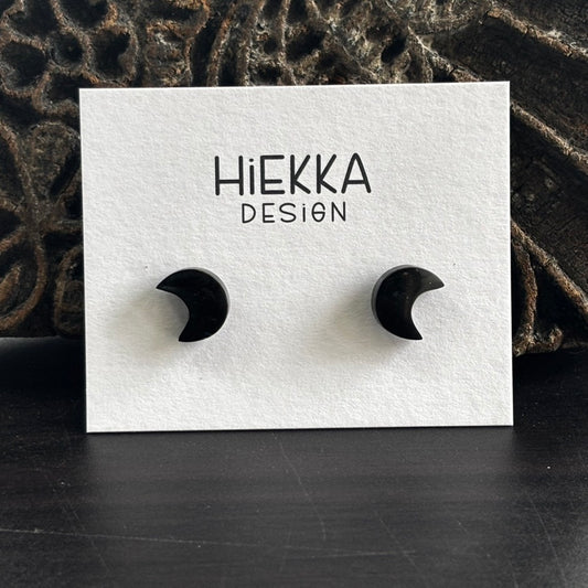 Black Onyx Moon Studs