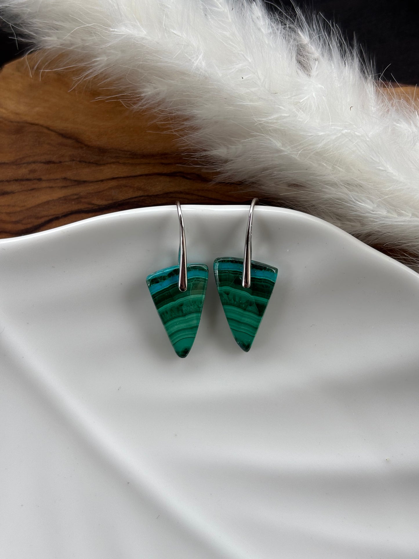Small Malachite Chrysocolla Triangles