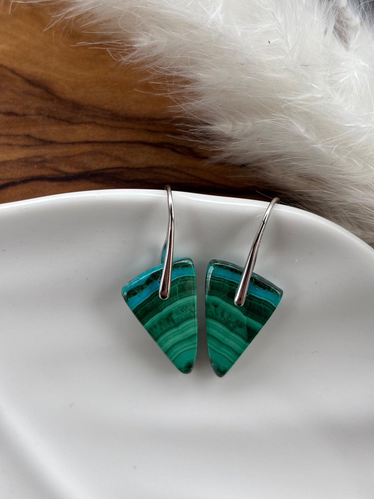 Small Malachite Chrysocolla Triangles