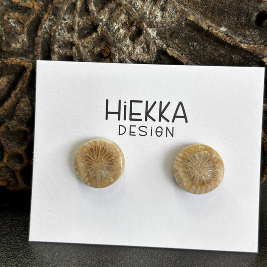 Fossilized Coral Round Studs
