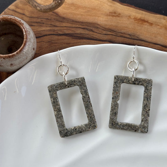 Vancouver Island Sand Square Earrings