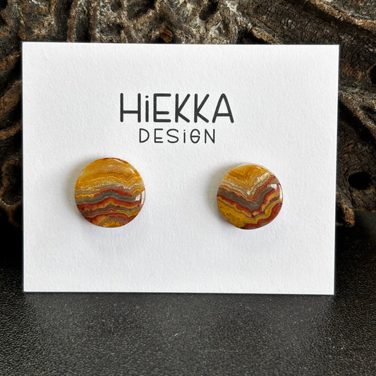 Crazy Lace Agate Round Studs