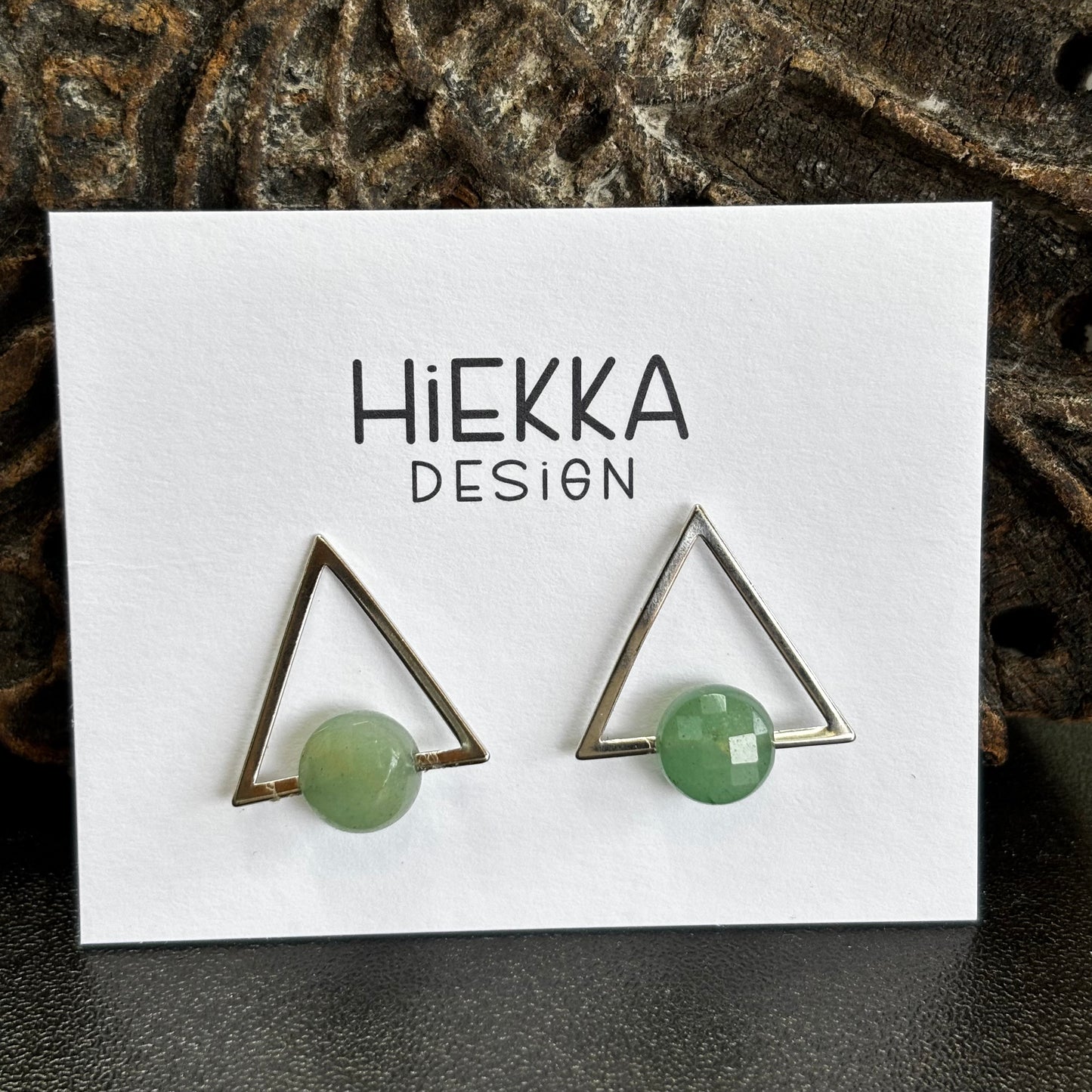 Green Aventurine Triangle Studs
