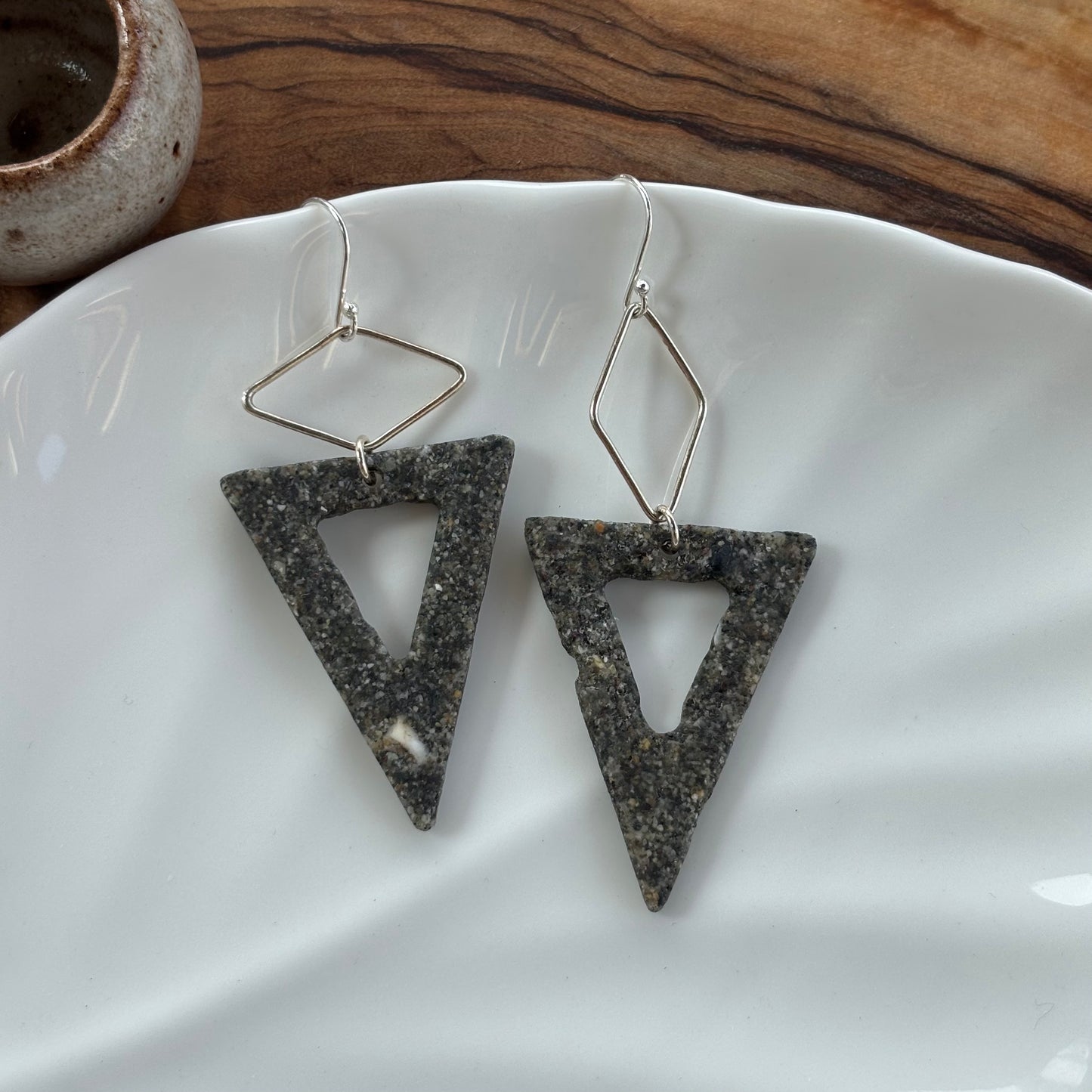 Vancouver Island Sand Triangle Dangle Earrings