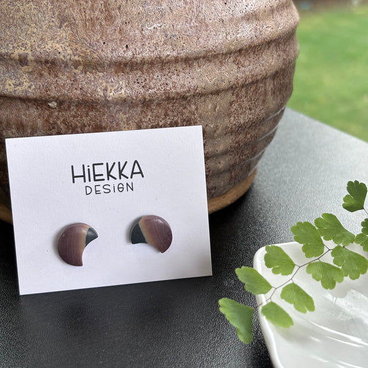 Polychrome Jasper Moon Studs