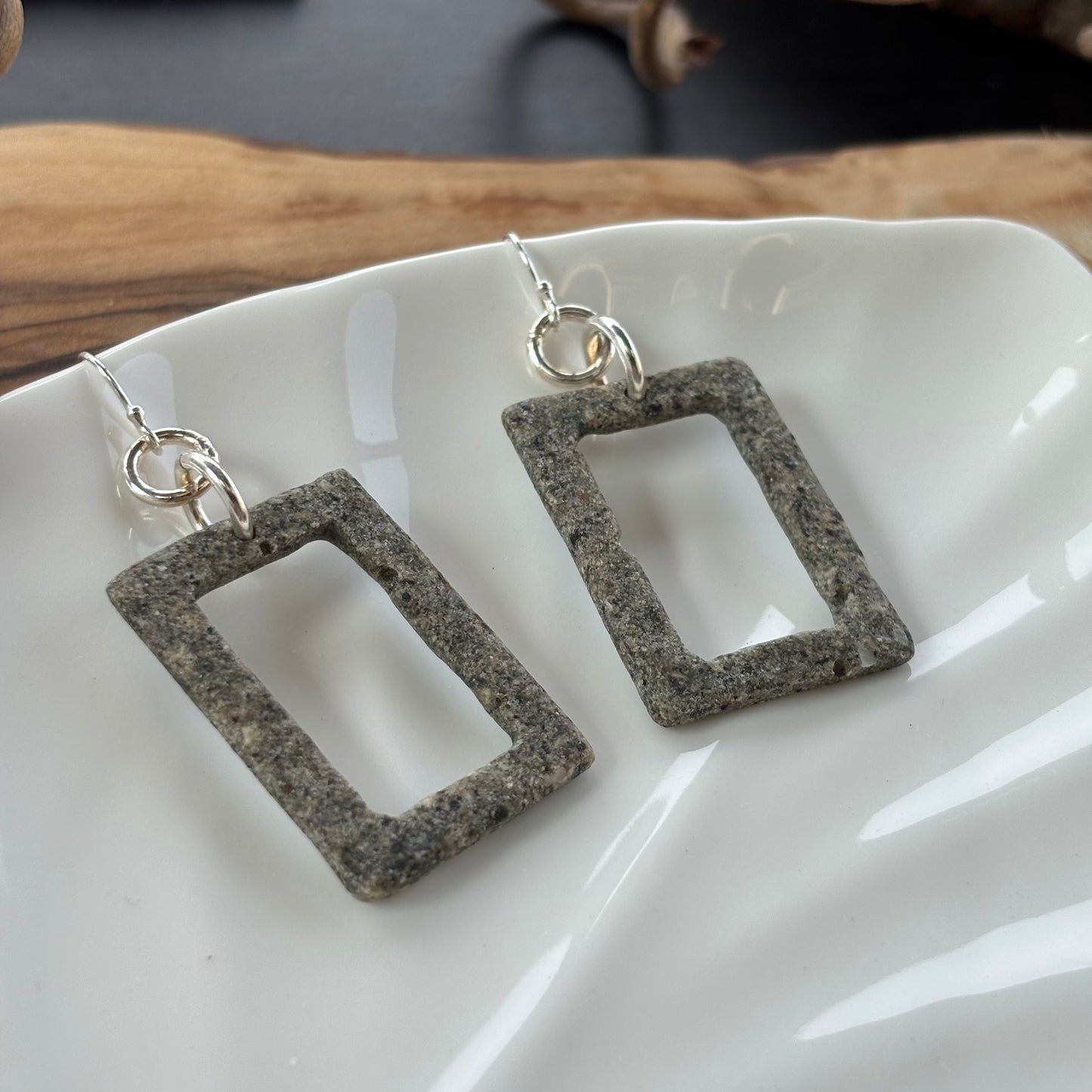 Vancouver Island Sand Square Earrings