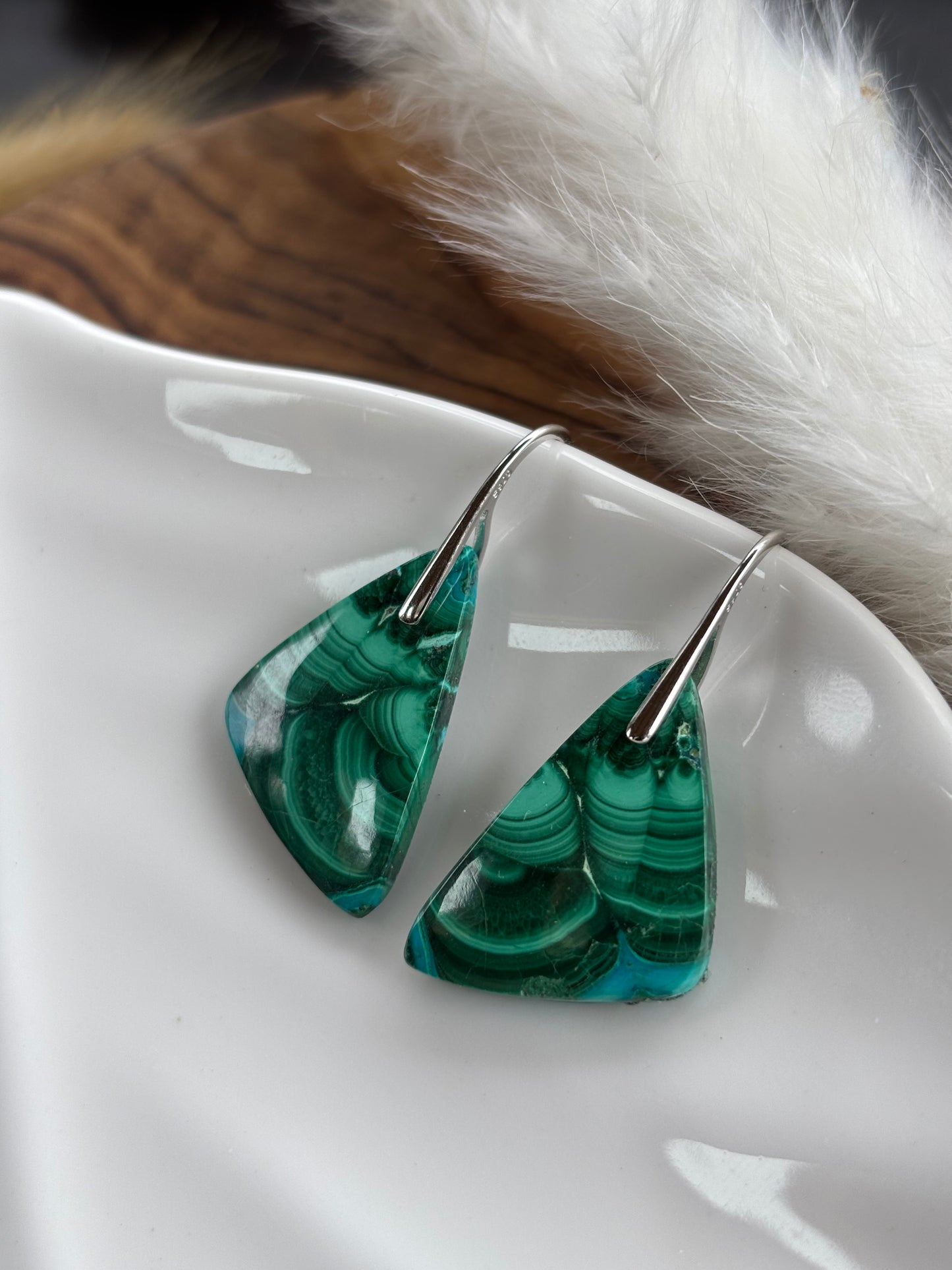 Malachite Chrysocolla Triangles