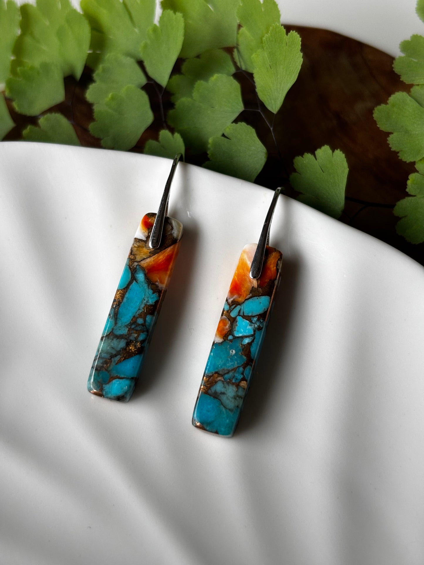 Spiny Oyster Turquoise Earrings