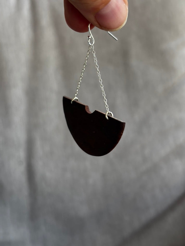 Wooden Bowl Earrings