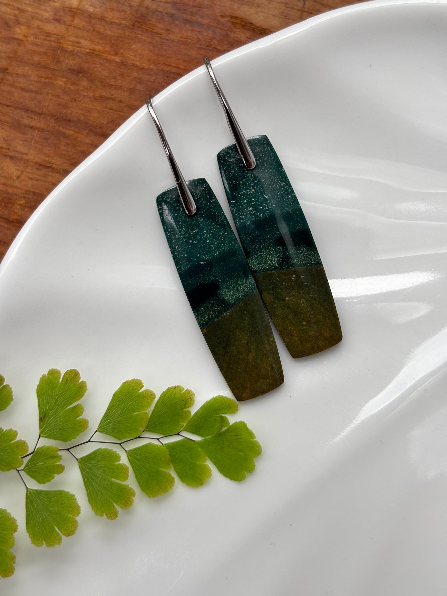 Green Polychrome Jasper Earrings