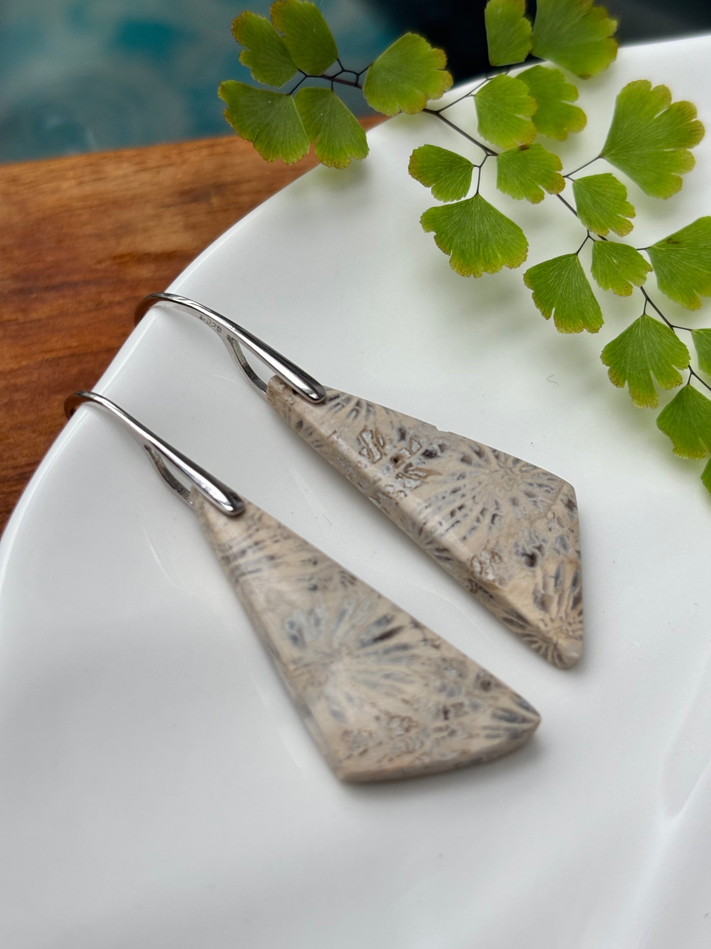 Fossilized Coral Lace Earrings