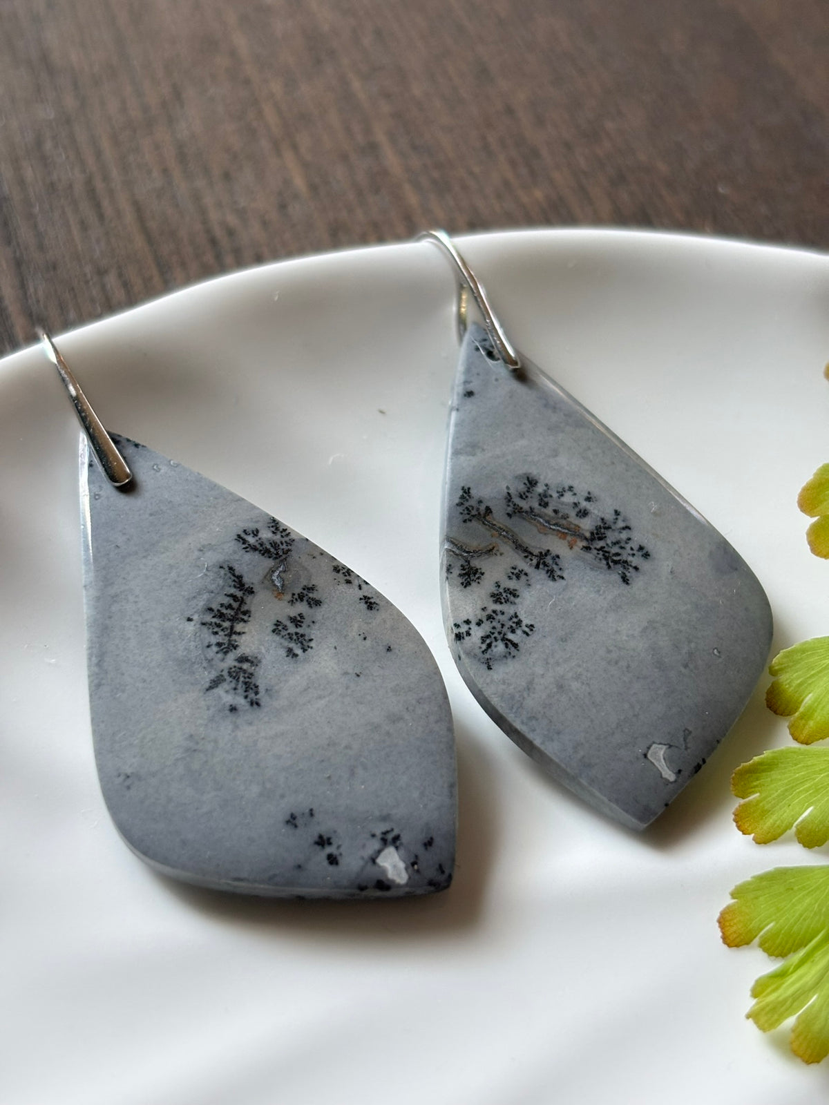 Maligano Jasper Grey Botanical Earrings alternate view 2
